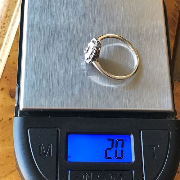 Natural Green Diamond Accent Sterling Silver Ring Size 8 - Picture 3 of 8